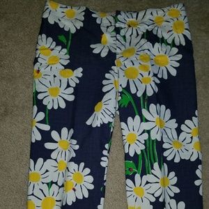 Lilly Pulitzer ankle slit daisy ladybug pants